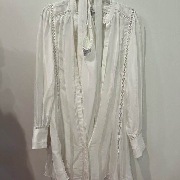 REISS - white Harriett Lace Inset Long Sleeve Dress - US 6 / UK10 - Picture 10 of 10